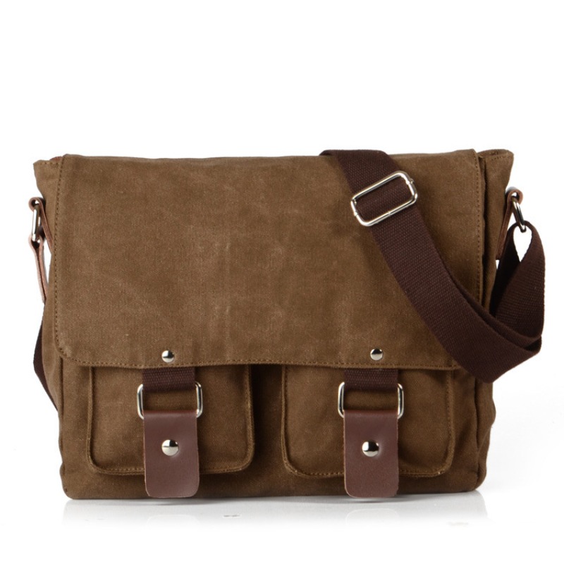 Canvas Tote Designer - Retro Canvas Messenger Bag 12‑Inch Laptop