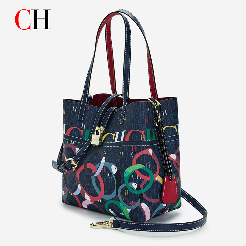 Shoulder Bag Slouchy - CH Women Large Capacity Printed Tote