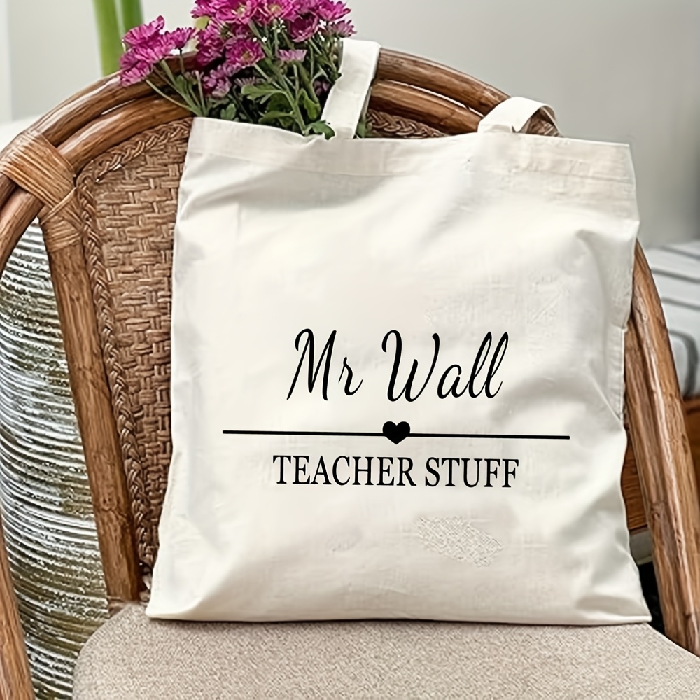 Canvas Tote Designer - Personalized Teacher Tote Bag - Durable