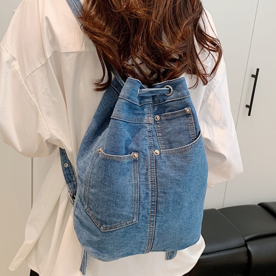 Luxury Bags Denim - Denim Female Backpacks Casual School Backpack