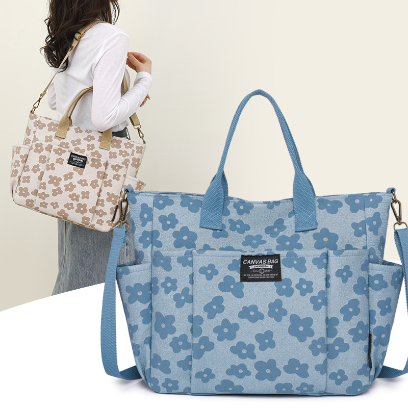Canvas Tote Designer - Classic Floral Canvas Tote Bag for