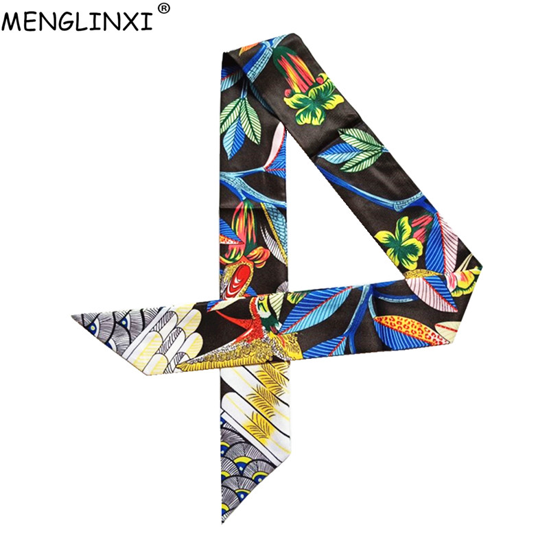 Luxury Bags Casual - Luxury Brand Hummingbird Print Skinny Silk