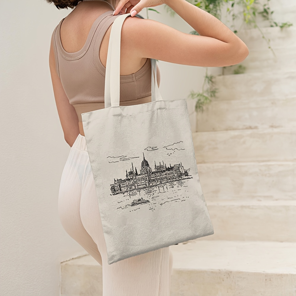 2D Flat Printing 1pc, Women's  - огляд і ціна Canvas Tote Designer