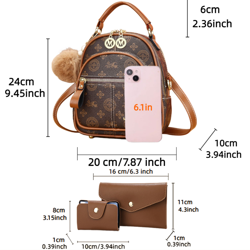 3-piece women's bag set, light - огляд і ціна Luxury Bags Casual