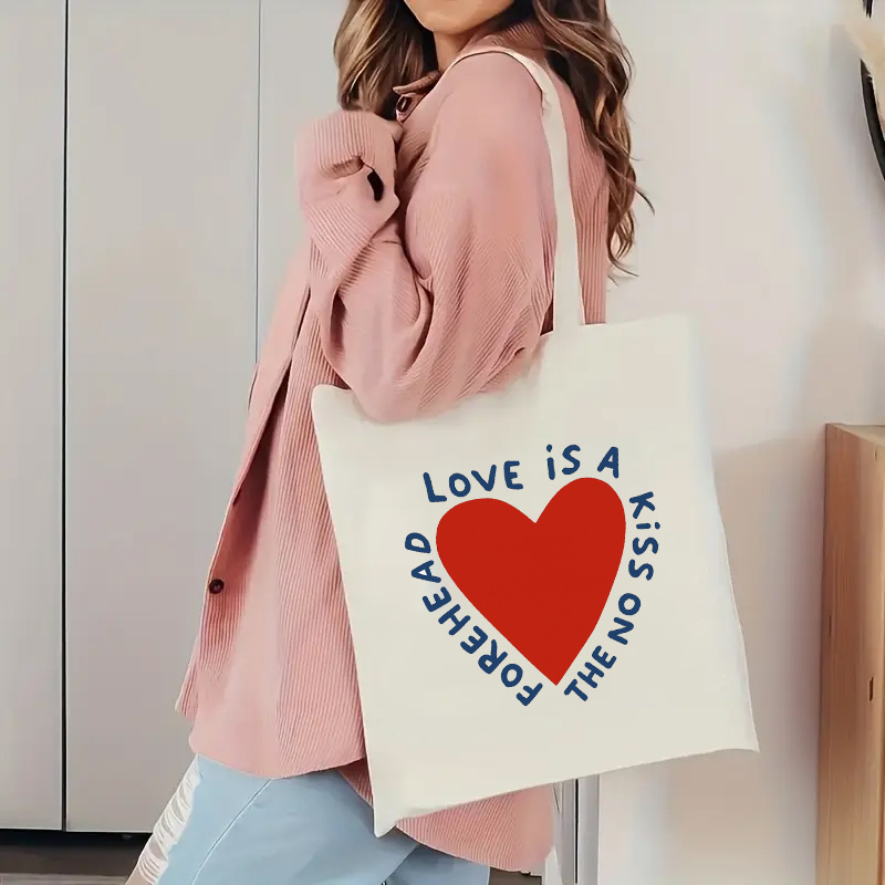 1pc, Love Is A Kiss on Forehea - огляд і ціна Canvas Tote Designer